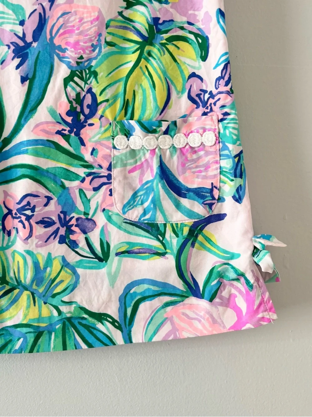 Lilly Pulitzer Girl’s Little Lilly Shift Dress Multicolor Printed Side Bow Ties